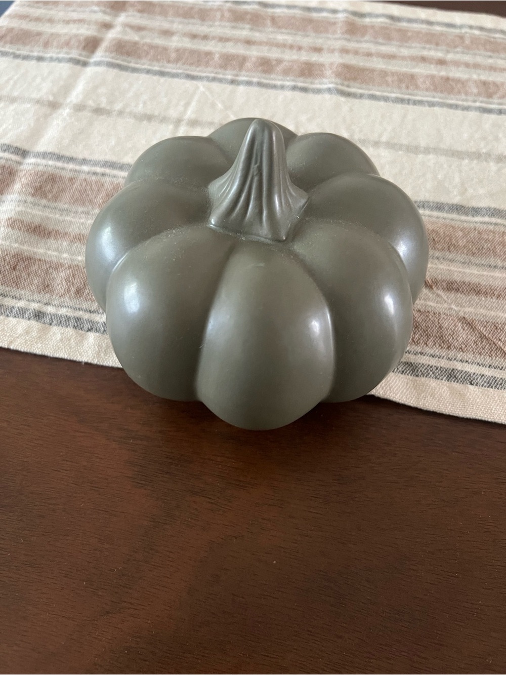 Olive Green Ceramic Pumpkin